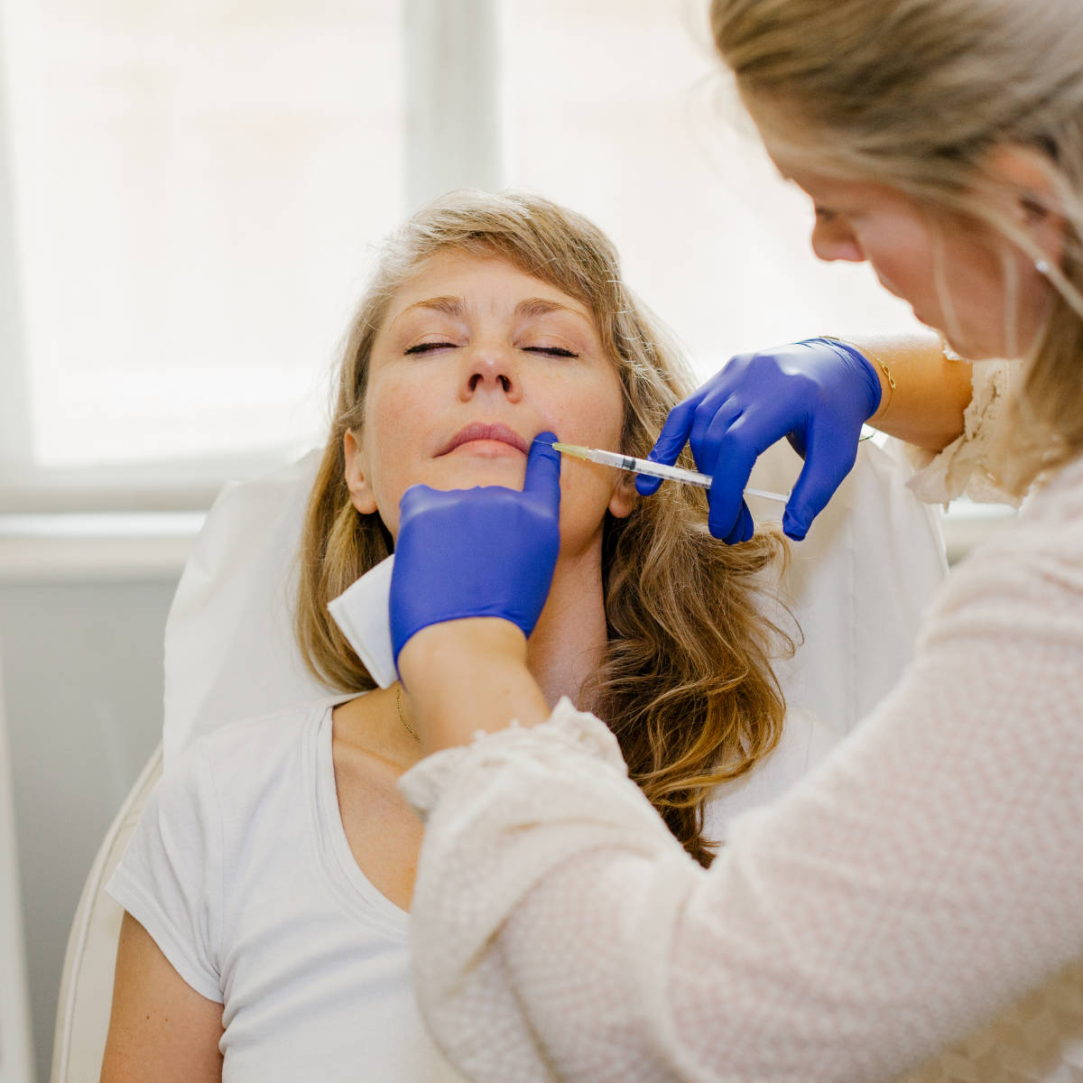 A patient having an injectable treatment at Waterhouse Young Clinic